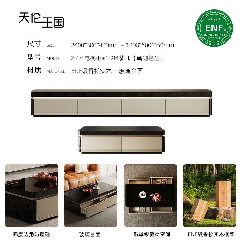 Elegant Space Saving TV Stand Eco Friendly Materials Sustainable Modern Aesthetics TV Stand Sliding Doors Living Room Furniture