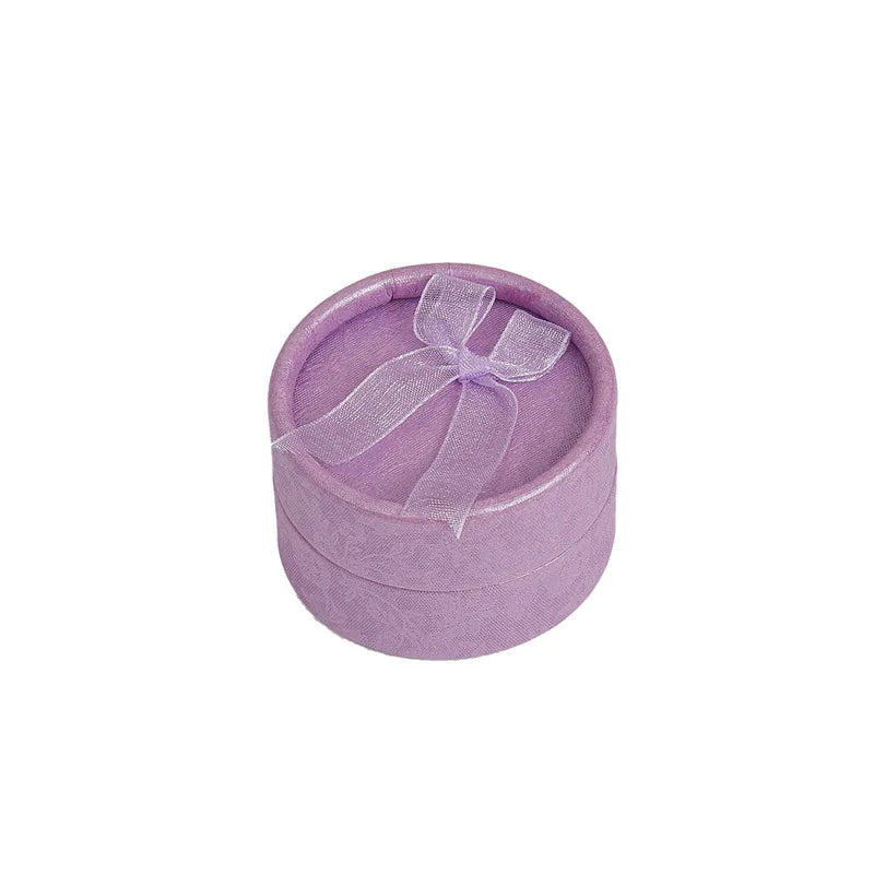 Small Bowknot Round Ring Box Jewelry Display Case Jewelry Storage Organizer Gift Packaging Box 5.5*3.5cm - AMULET RING STORE