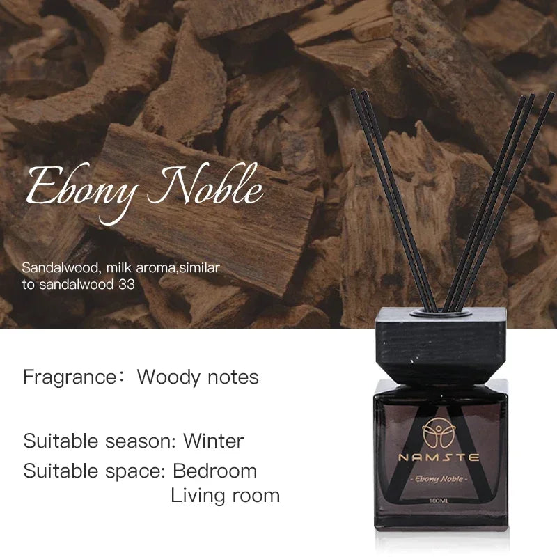 NAMSTE 100ML Fireless Reed Diffuser Oil Fragrance Replacement Stick Aroma Oil Reed Diffuser Set Scent Air Purifier For Home - AMULET RING STORE