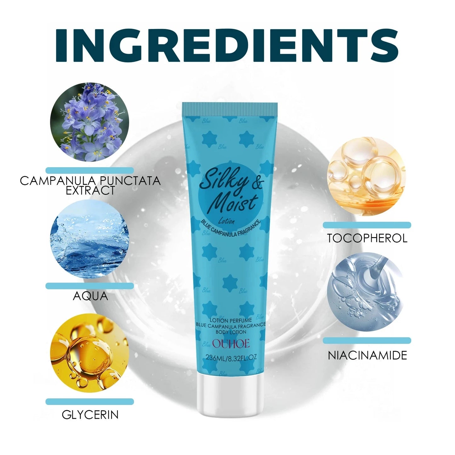 OUHOE Silky&Moist Lotion Body Lightening Armpit Knee Joint Dark Moisturizing Skin Whitening Body Beauty Care