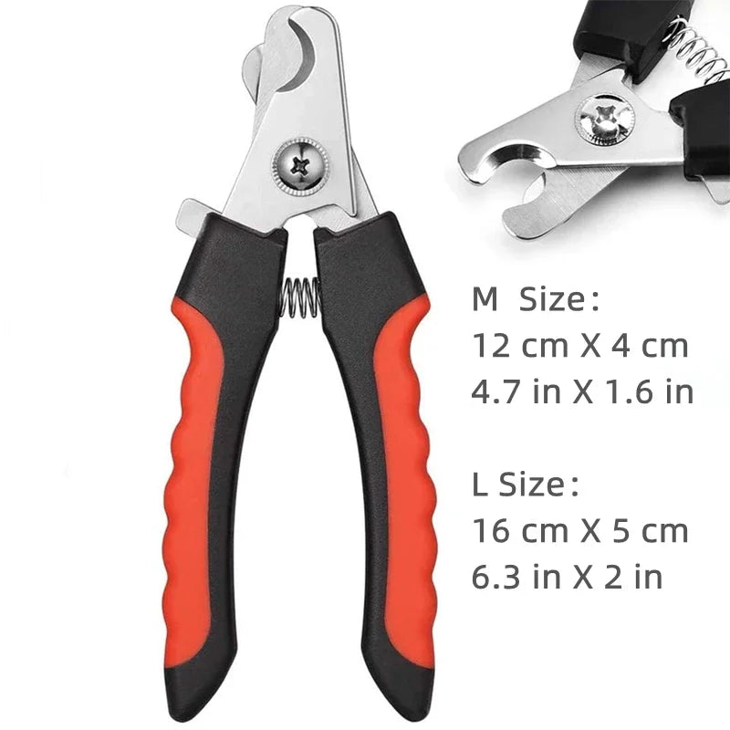 Professional Pet Nail Clipper with Safety Guard Stainless Steel Scissors Cat Dog for Claw Care Grooming Supplies Size Fits - AMULET RING STORE