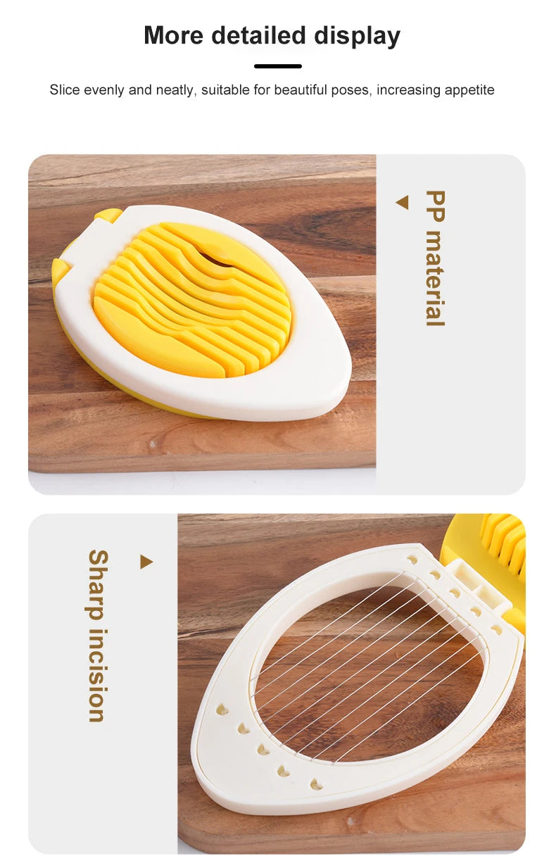 1pc Stainless Steel Multi-purpose Egg Cutter Light and Convenient Creative Egg Slicer Egg Divider Kitchen Accessory
