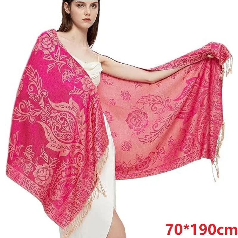 Winter Scarves Design Print Female Foulard Cotton Stoles Scarf Autumn Cashmere Pashmina Shawl Lady Luxury Brand Wrap Warm XWJ101