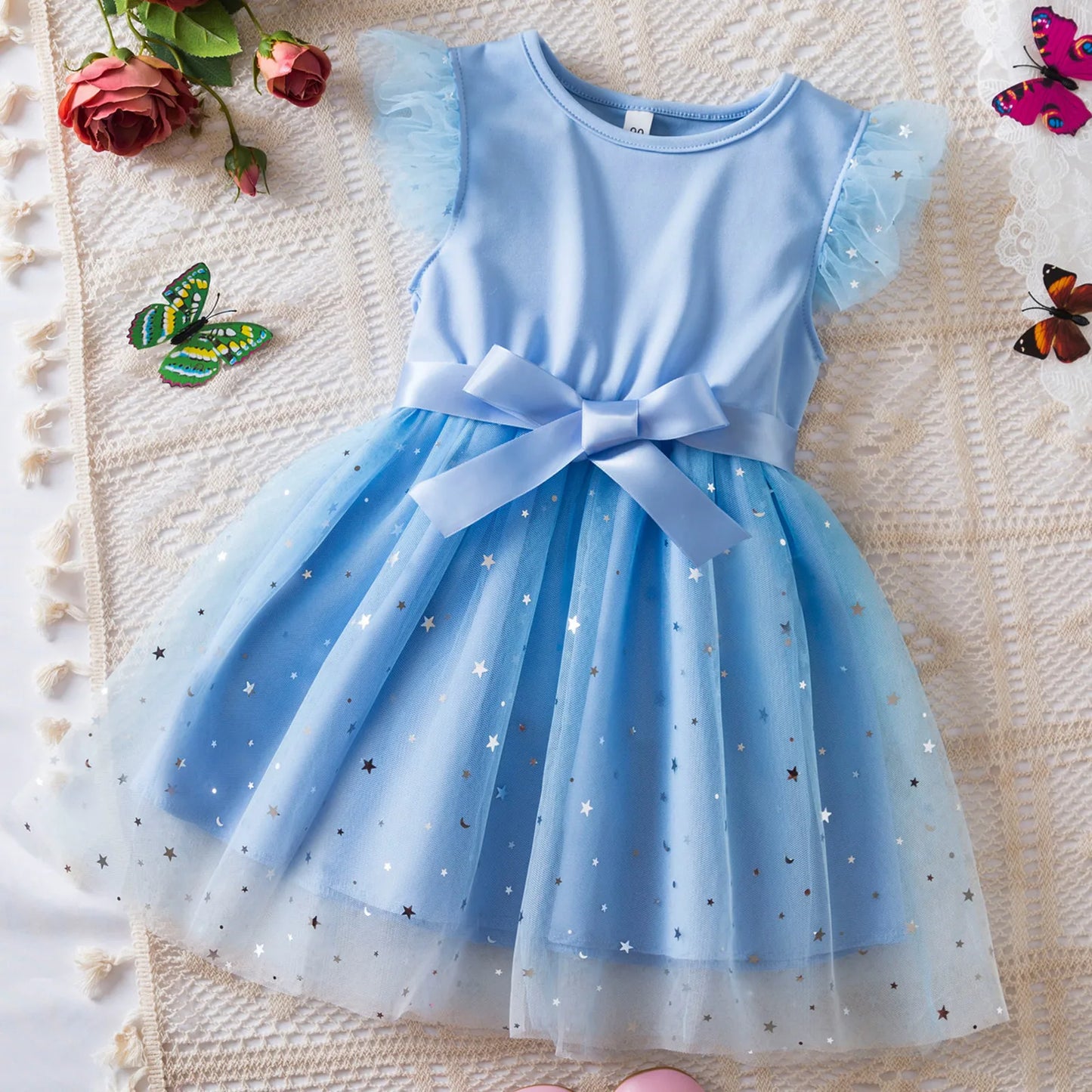 Princess Girls Cosplay Dress Clothes Kids Party Wedding Carnival Birthday Party Princess Evening Tutu Dresses Toddler 2-6Y