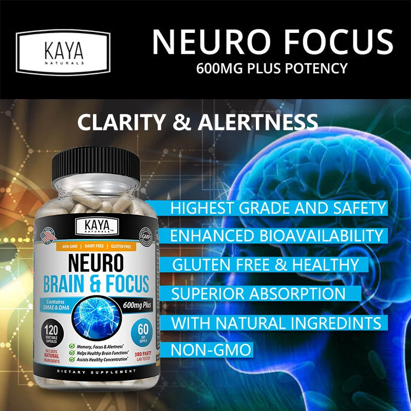 Neuro Brain & Focus Supplement - Healthy Memory Function, Clarity Nootropics Supplement - for Mental Focus, Cognitive Function - AMULET RING STORE