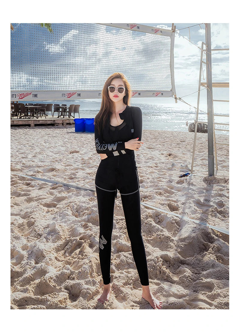 2024 Modest Fashion Swimming Suit For Women Full Cover Burkini Muslim Swimwear Womens Islamic Long Sleeve Swimsuit Skirted M-XXL