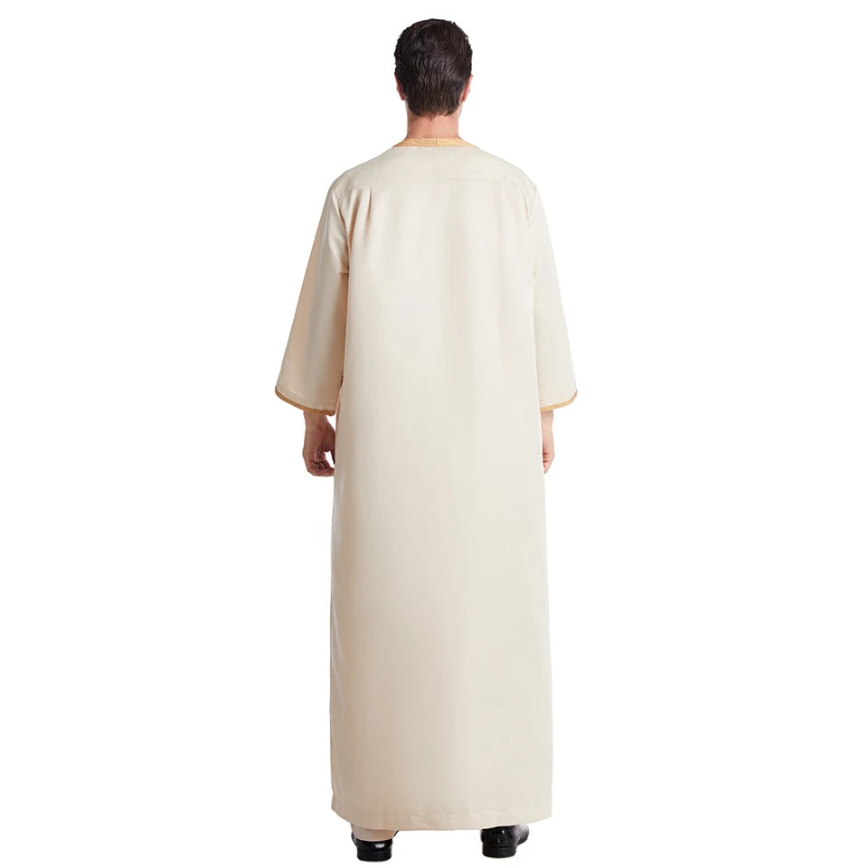 Jubba Thobe For Man Islamic Muslim Clothing Fashion Moroccan Saudi Arabic Dubai Oman Adult Long Sleeve Plus Size Casual Kaftan