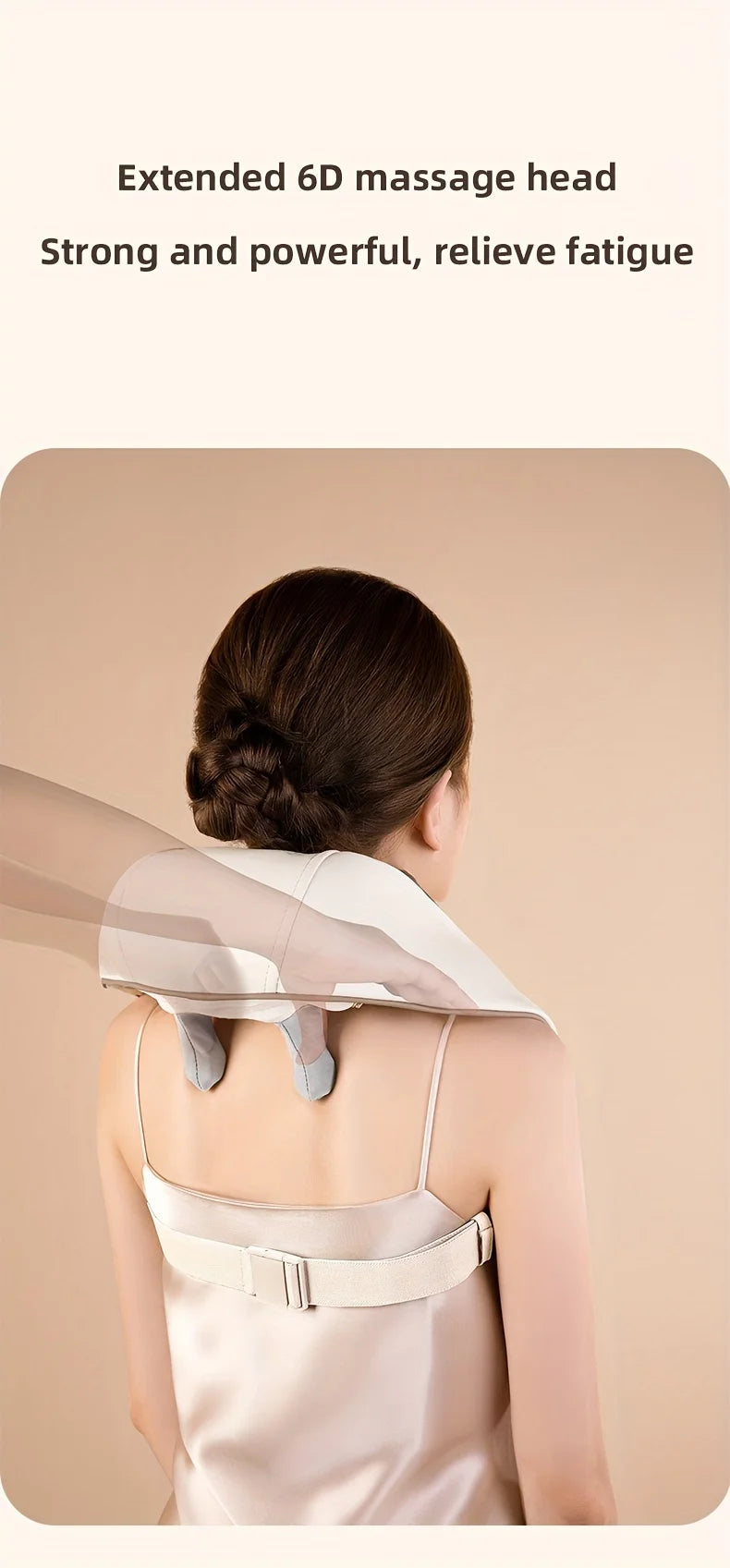 Shoulder and neck massager, capable of deep hot compress, finger pressure wireless massage shawl, electric kneading massager