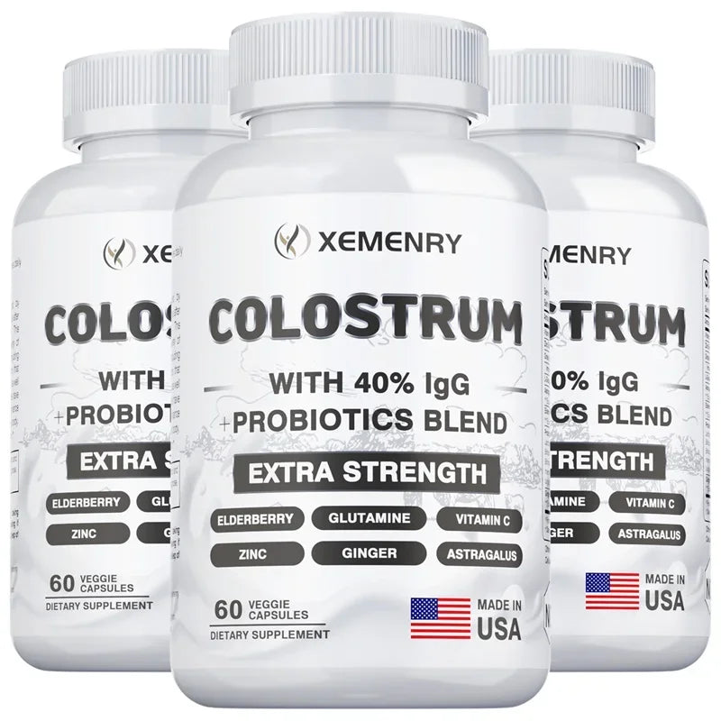 Colostrum Capsules - 40% LgG - Supports The Immune System, Promotes Gut Health, Energy Production, Cell Repair and Growth - AMULET RING STORE