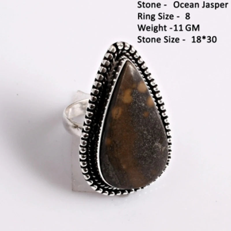 Genuine Lapis Turquoise Agate Moonstone Sodalite Pyrite Rhodonite Rhodochrosite Rose Quartz Peridot Ring Size above 8