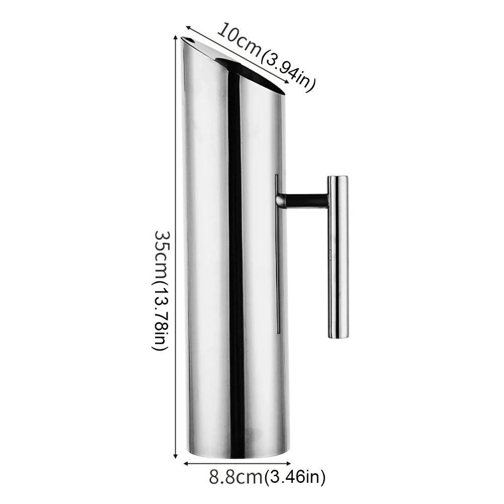 1/2L Kitchen Cold Wine Pitcher Stainless Steel Wine Divider Container Drink Pot Fruit Juice Pitcher for Bar Hotel KTV Restaurant