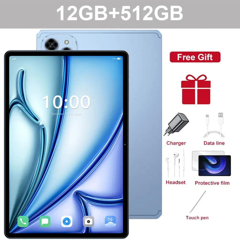 Original Pad 7S Pro Tablets Global Edition 22GB+2TB Android 15 Tablet PC 5G Dual SIM 10000mAh 10.1" HD WiFi Gaming Kids Tab PC
