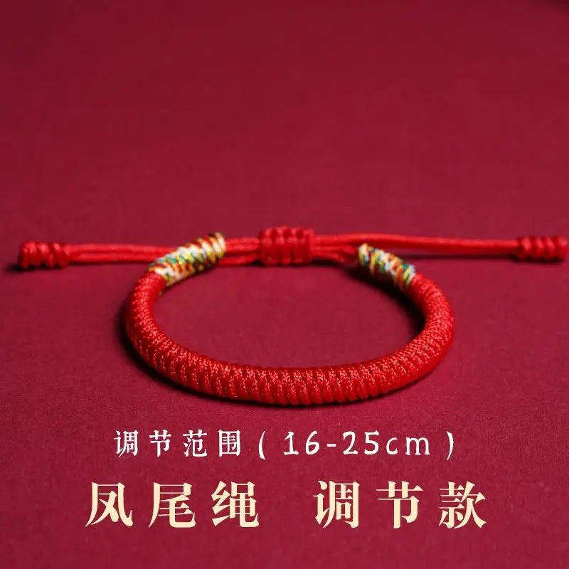2026 Horse Year Broken Tai Sui Hand-woven Red Rope 18cm Bracelet Amulet Tantric Ping An Knot Handstring Brings Good Luck Gift