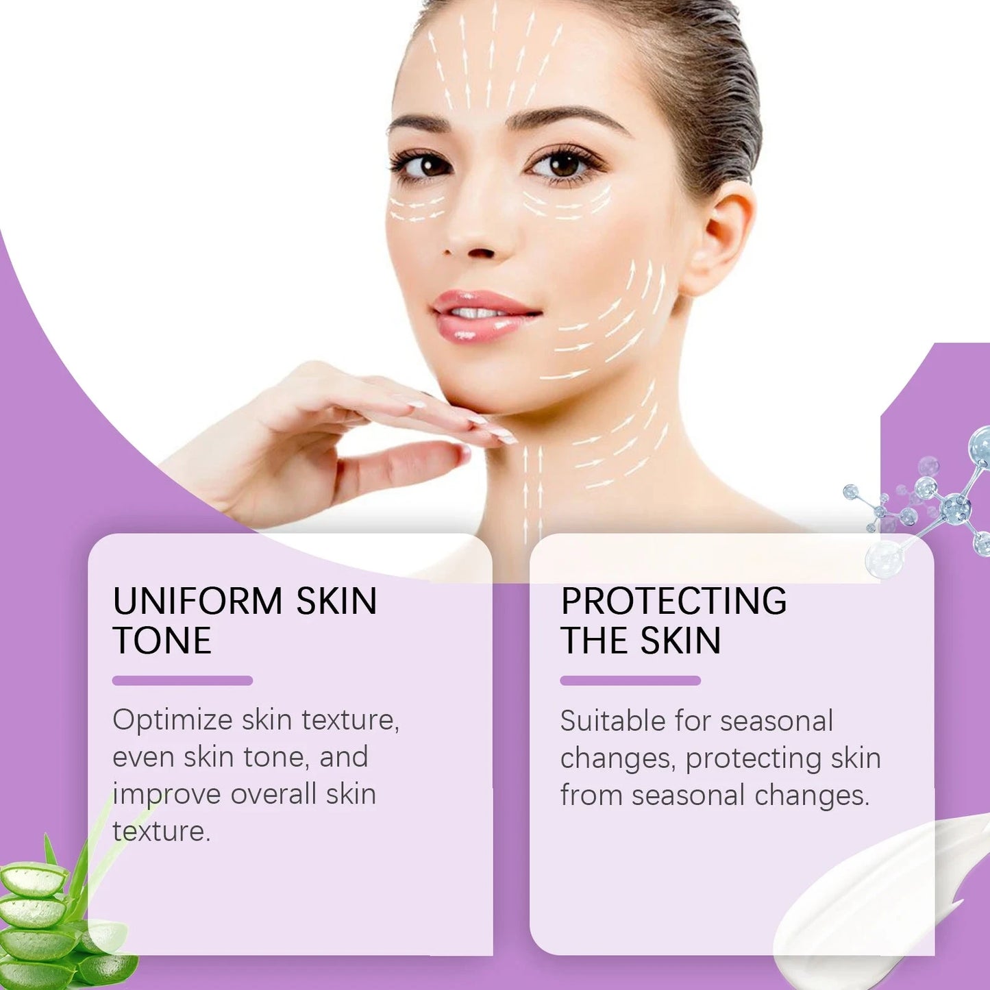 EELHOE 60ml moisturizing lotion aloe essence moisturizes, tightens, refreshes and nourishes skin without greasy facial care