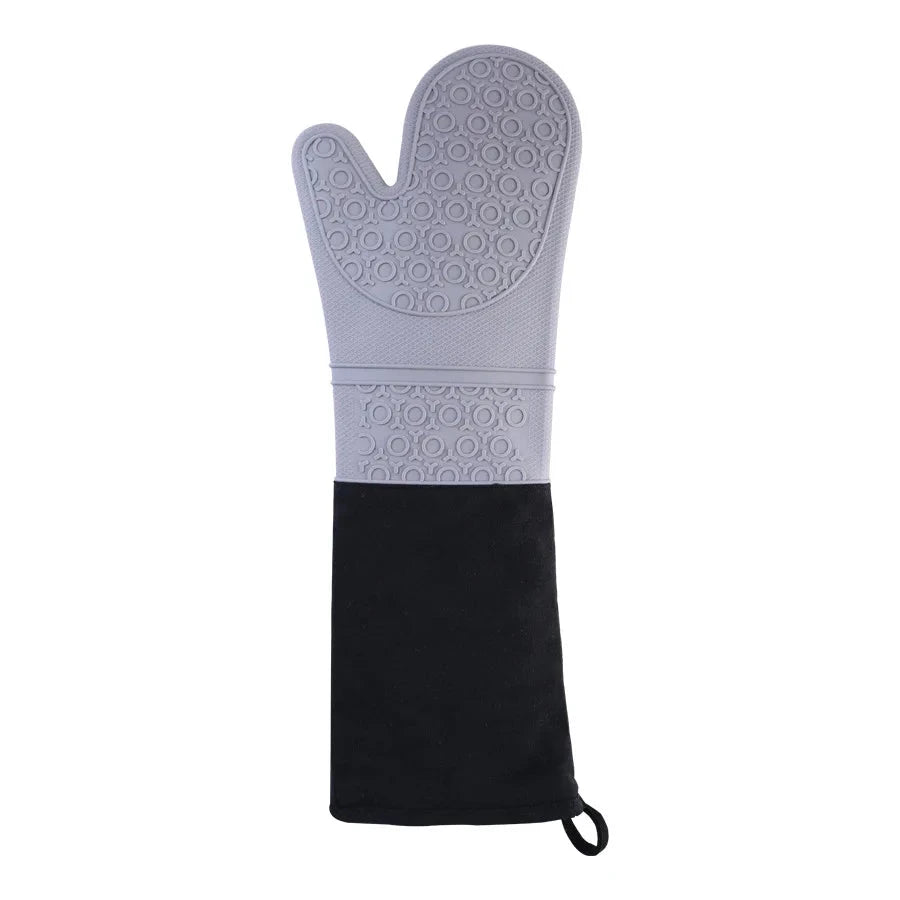 Lengthen Cotton Silicone Gloves Candy Color Heat Resistant Gloves Microwave Oven Mitts Non-Slip Pot Holders for Kitchen Baking - AMULET RING STORE