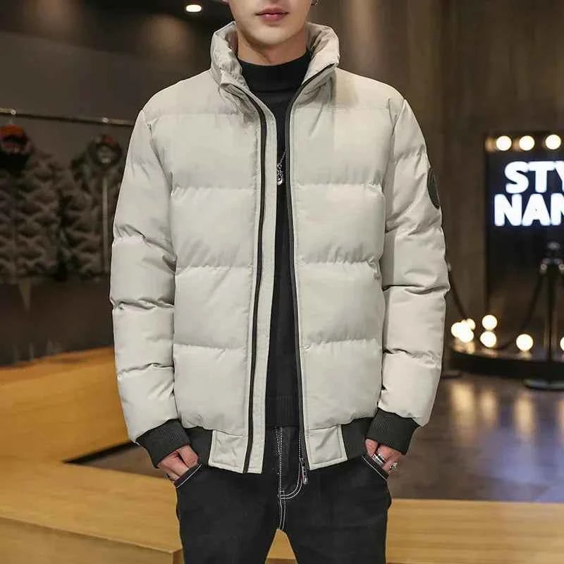 Winter Man Stand Collar Jackets Cotton-padded Parkas Puffer Jacket Men Warm Coats Thick Casual Outwear Streetwear Men's Clothing