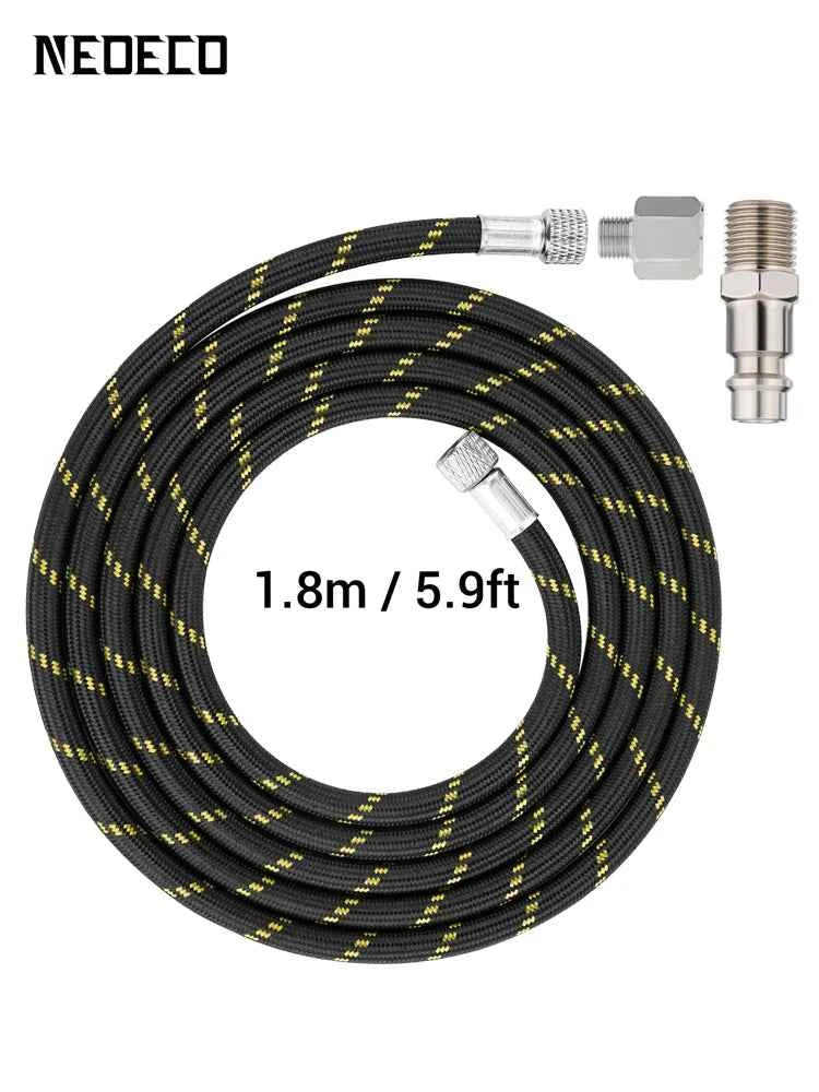 Professional Nylon Braided Airbrush Hose 1/8"*1.8m(5.9ft) Fitting 1/8in EU US Adapter for Air Pump Compresso Accessories - AMULET RING STORE