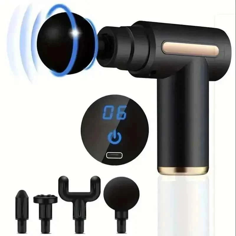 USB Mini Massage Gun Fascia Machine Muscle Relaxation Vibrating Gun Rod Massage Fitness Equipment Neck Grab Fascia Gun - AMULET RING STORE