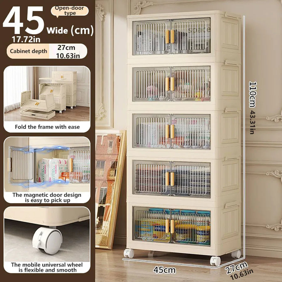 1/2/3/4/5 layers Multifunction Storage Cabinet Foldable Dustproof Wardrobe Easy-to-Install Storage Boxes - AMULET RING STORE