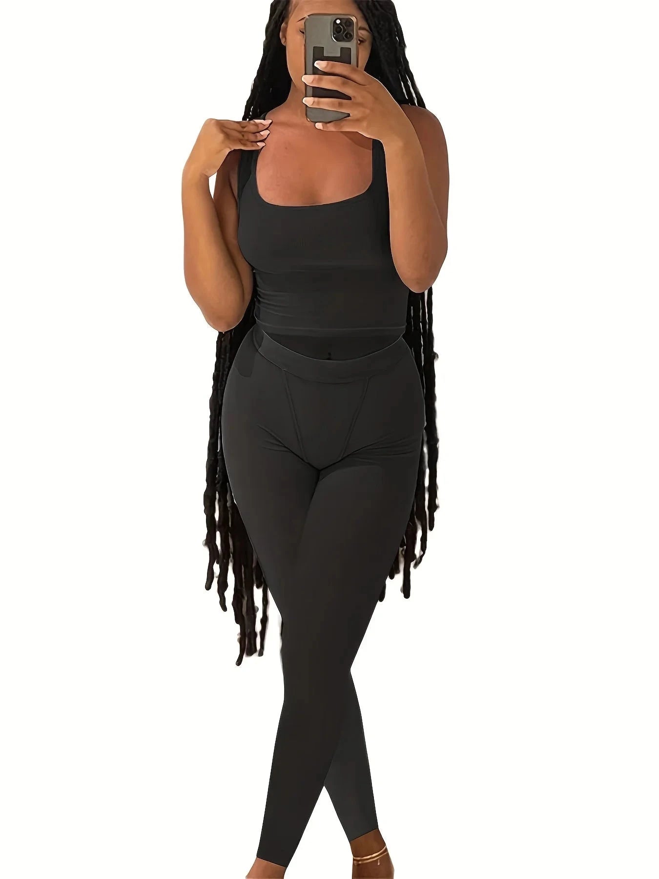 New Design Women Summer Fitness Sports Wear Lounge Set Yoga Solid Color Vest Summer Two Piece Set Tank Top Biker Shorts Set