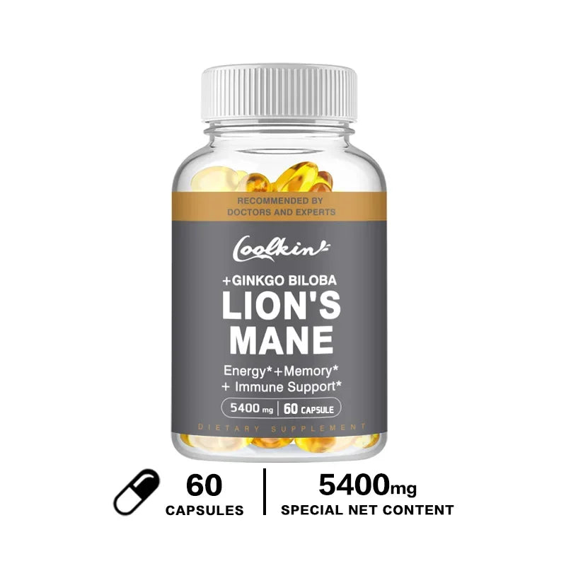 Lion's Mane Mushroom Capsules - Enhance The Immune System, Improve Memory, Protect Brain Nerves, Relieve Stress - AMULET RING STORE