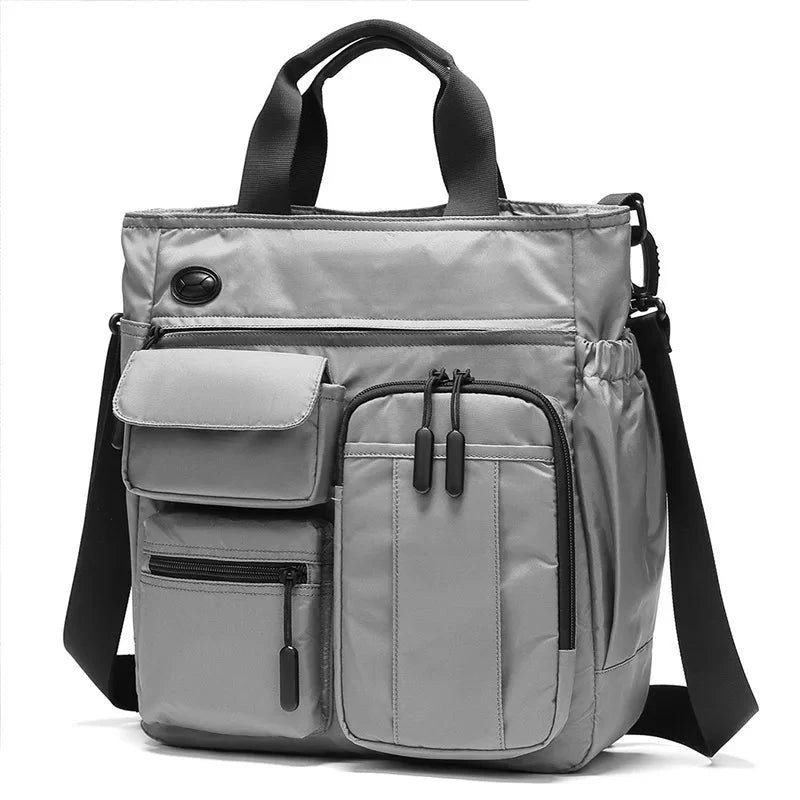 Business Men Shoulder Bag Multilayer Multifunctional Tablet and Document Handbag Diagonal Cross bag Leisure Briefcase