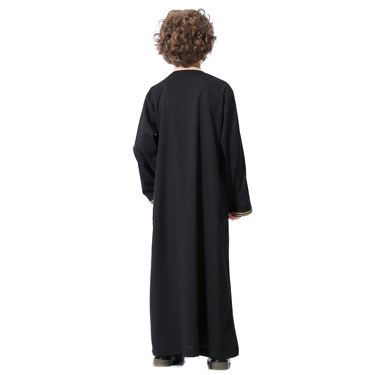 Small Size Muslim Man Clothing Islamic Muslim Arabic Men's Robe Long Sleeve Embroidered Stand Collar Arabian Thobe