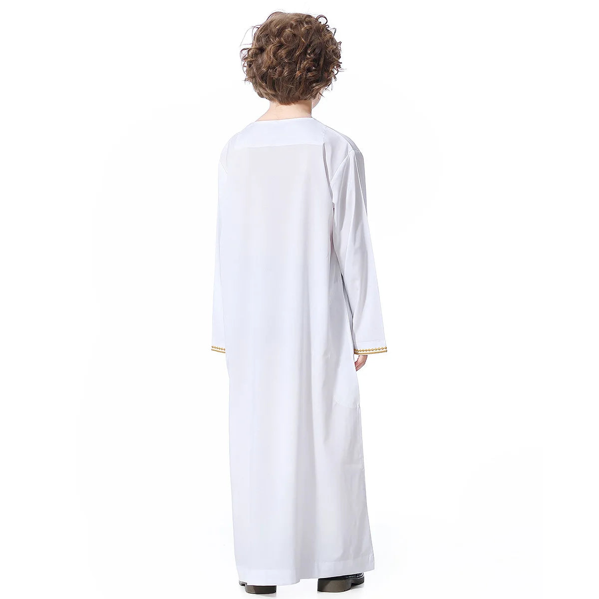 Small Size Muslim Man Clothing Islamic Muslim Arabic Men's Robe Long Sleeve Embroidered Stand Collar Arabian Thobe