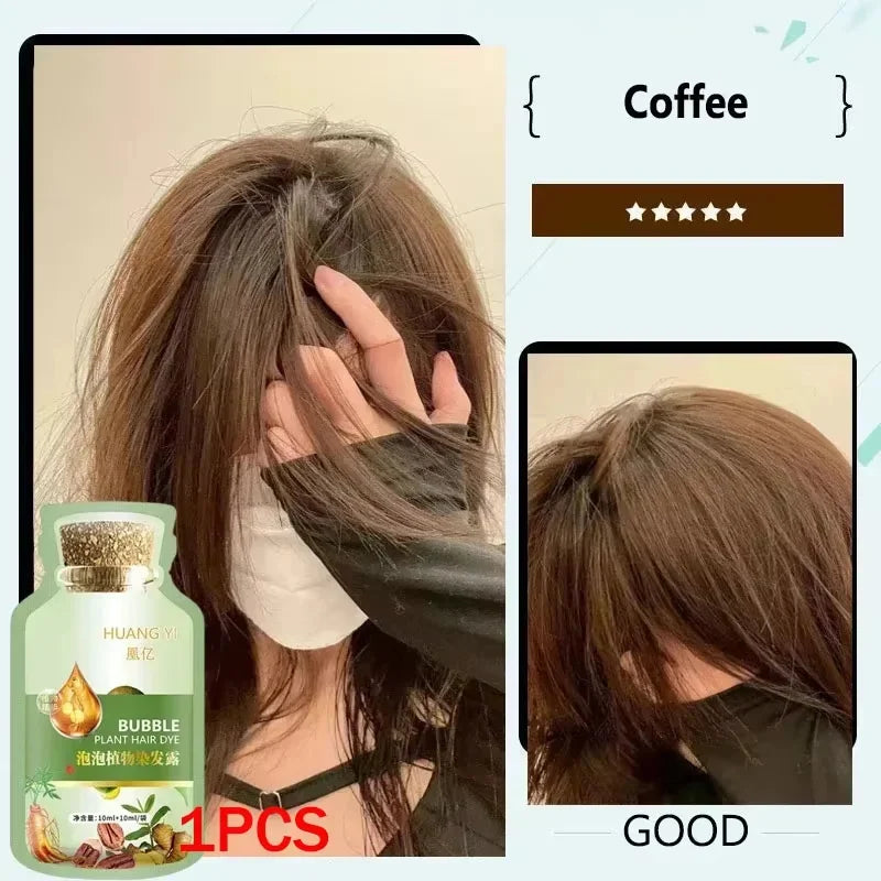 500ml Natural Herbal Hair Dye Shampoo 3 in 1 Change Hair Color Gray Hair to Dark Brown Black Deep Nourishing Fashion Hair Care - AMULET RING STORE