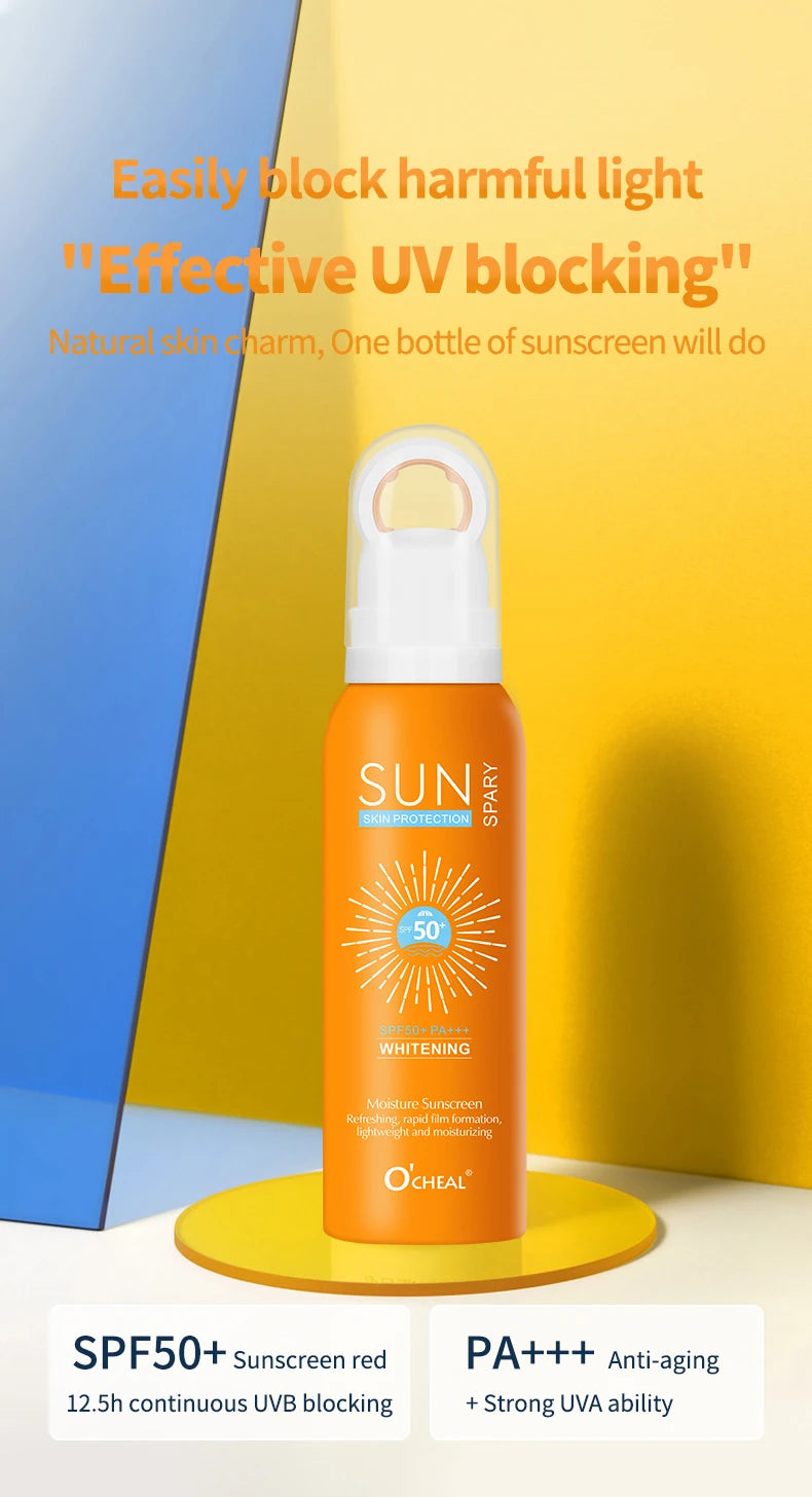 O‘cheal 150ml Sunscreen Spray Anti-aging Anti Wrinkle Moisturizing Whitening Sunscreen Spray Facial Body Neck Skin Care Cream