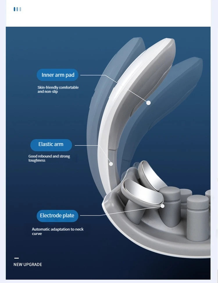 Neck Massage Intelligent Charging Heating Hot Pressing Magnetic Pulse Fashion Multi User Usage Portable Pulse Neck Massager - AMULET RING STORE