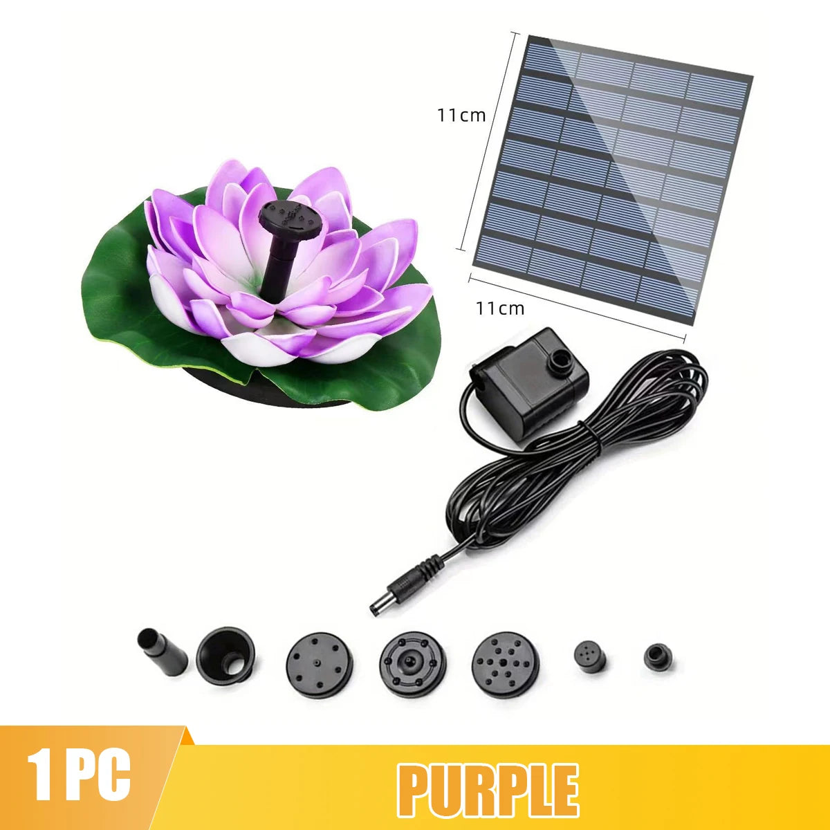 Solar Rotating Lotus Floating Fountain Outdoor Garden for Garden Bird Bath, Pond Decoration, Waterscape Garden Decoration - AMULET RING STORE