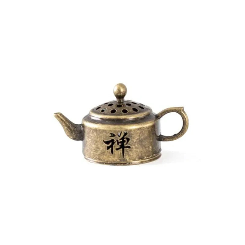 Mini Chan Zinc Alloy Metal Smoking Backflow Tea Pot Censer Chan Tea Pet Aroma Burner Incense Holder Tea Ceremony Home Decor - AMULET RING STORE