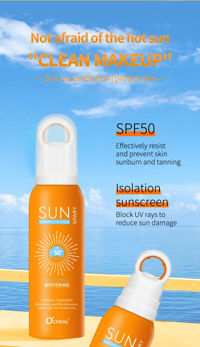 O‘cheal 150ml Sunscreen Spray Anti-aging Anti Wrinkle Moisturizing Whitening Sunscreen Spray Facial Body Neck Skin Care Cream