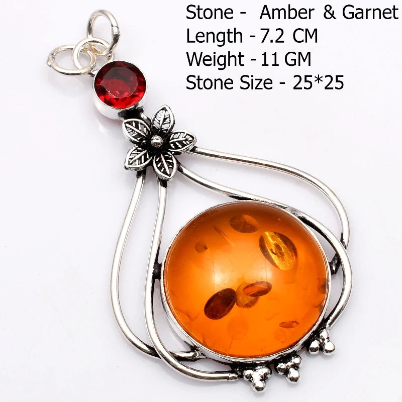 Genuine Agate Labradorite Jasper Turquoise Rose Quartz Pendant