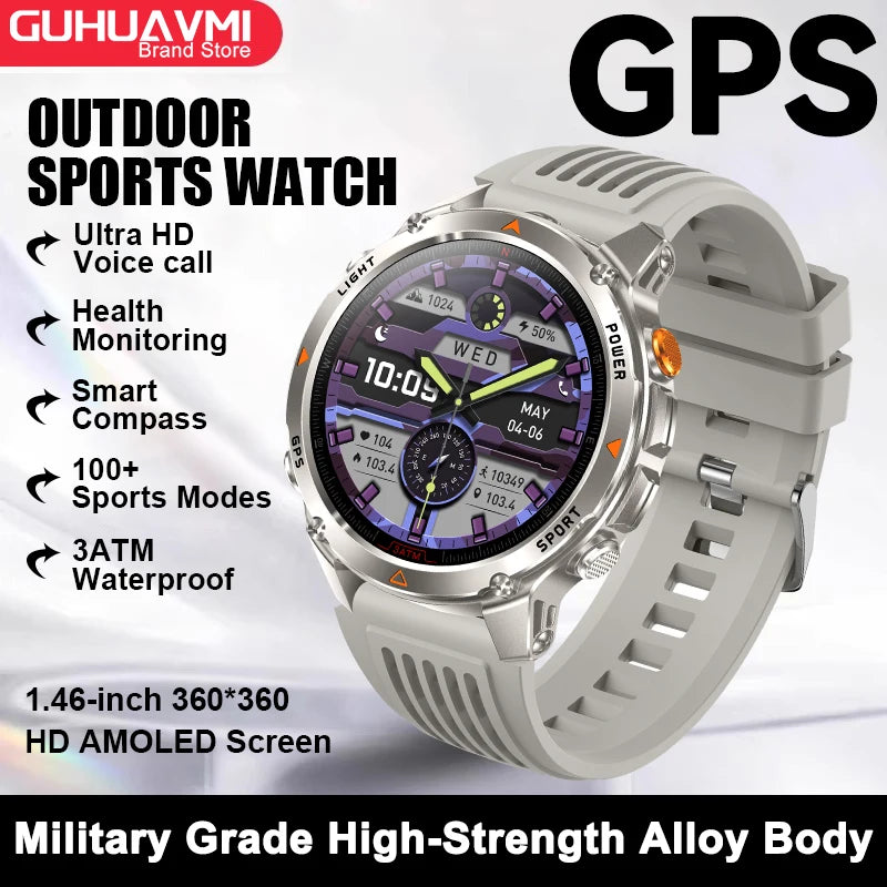 T-Rex 3 Ultra Military Adventure GPS Smart Watch 10ATM Waterproof Bluetooth call AMOLED HD Men Sports 2025 New Swim Smartwatch