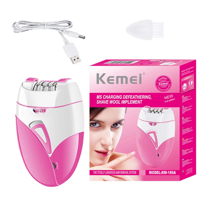 Original Kemei 3in1 Epilator Electric Epilator Facial Body Ladies Legs Bikini Legs Arms Underarm Epilator Rechargeable. - AMULET RING STORE