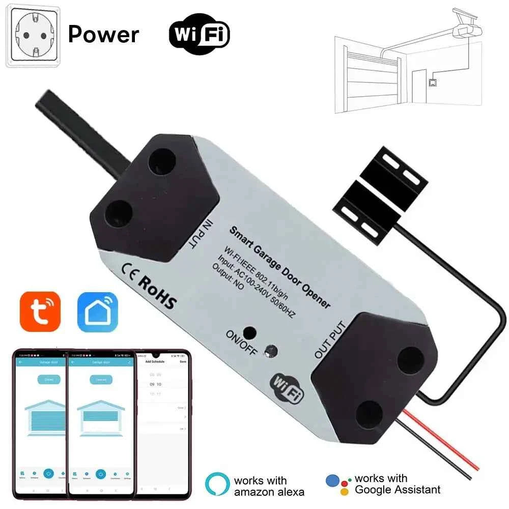 Tuya WiFi Switch Garage Door Controller Smart Door Opener Work with Alexa Google Home Smart Life Tuya APP Control No Hub Require - AMULET RING STORE