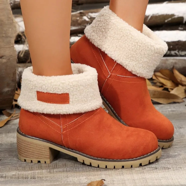 Plus Size 35-43 Shoes for Women Winter Fur Warm Snow Boots Ladies Comfortable Slip on Platform Casual Mid-calf Boots Women Boots - AMULET RING STORE