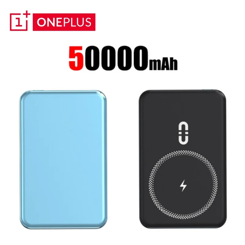 Oneplus 50000mAh Magnetic Power Bank Wireless Portable Charger Large Capacity Fast Charge Backup Battery For IPhone Samsung New - AMULET RING STORE