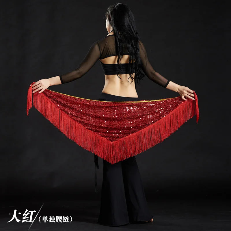 Wholesale Cheap Sexy Women Girls Sequin Triangle Shawl Hip Shawl Belly Dance Belts - AMULET RING STORE