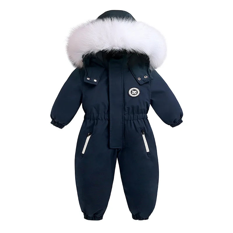 -30 Winter Baby Clothes Thicken Warm Jumpsuits Snowsuits Girl Boy Hooded Jacket Waterproof Rompers Ski Suits Kids Coat Outerwear - AMULET RING STORE
