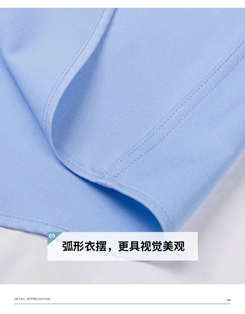 4XL Stand Up Collar Long Sleeve Shirt for Men Social Camisa Anti-wrinkle Pockets with Diamond Button Down White Shirt Black Blue