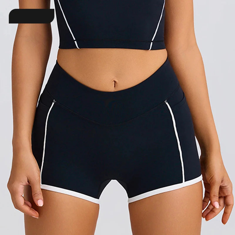 Women's Tracksuits High Waist Yoga Shorts - Butt Lifting Gym Fitness Elastic Tight Naked Workout Shorts Yoga Set Sportswear