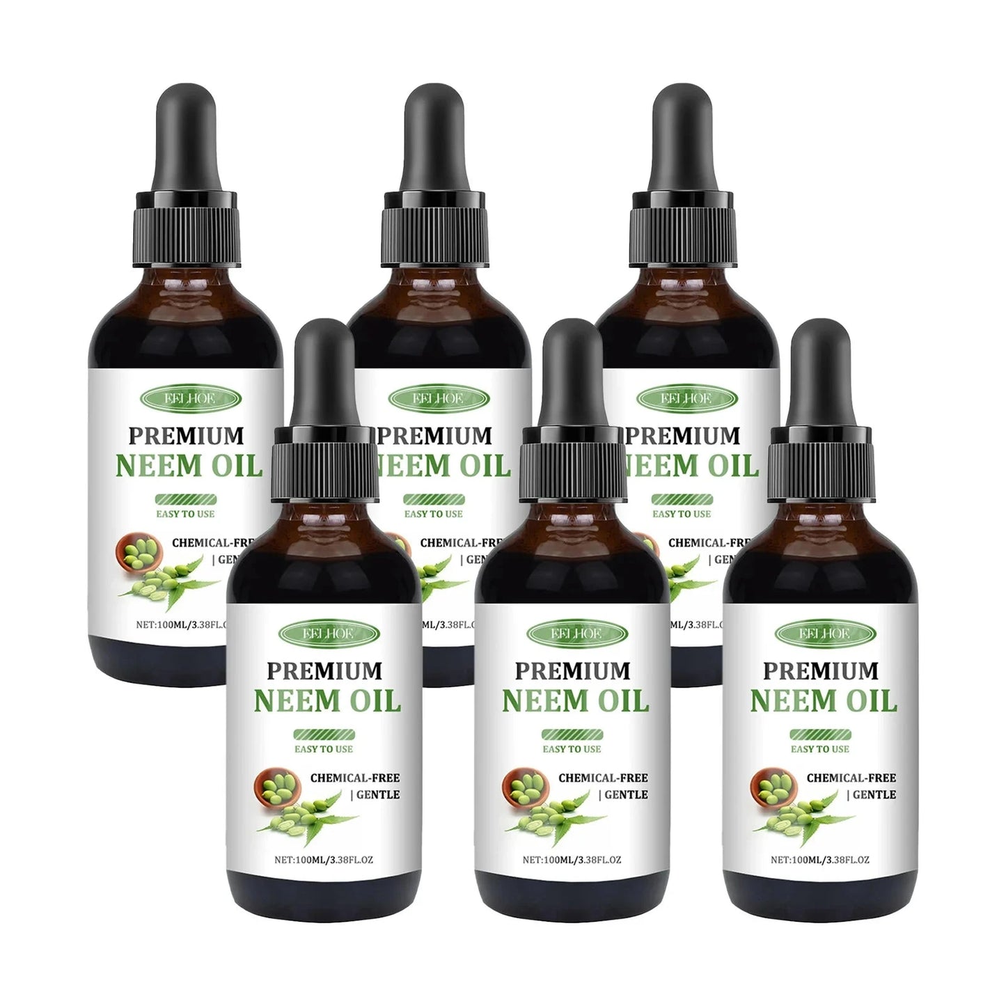 EELHOE 100ml Neem Oil Serum Cleansing Skin Plump Hair Growth Nail Top Coat Care Multi-purpose Essence Pure Natural Daily Care