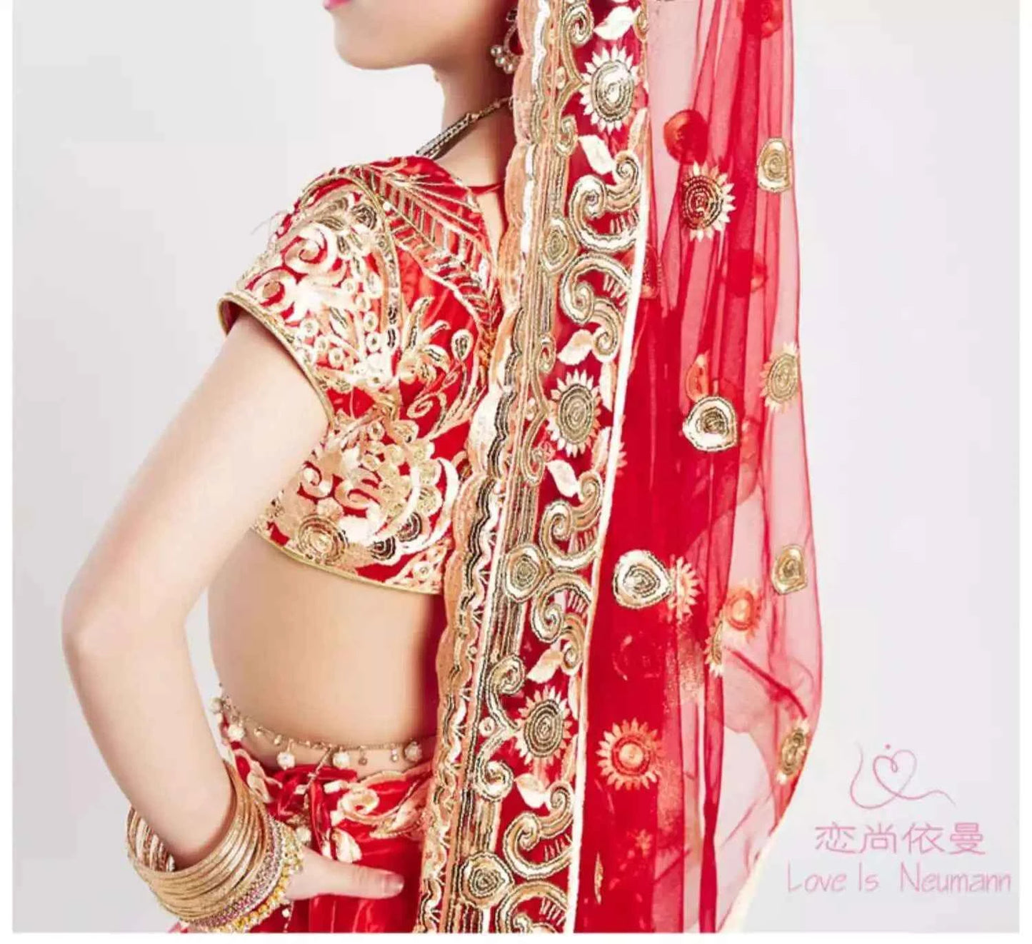 Yiman exotic Indian dance ethnic style children's dance costume, sari embroidery Tang costume, big swing skirt, Lengha set