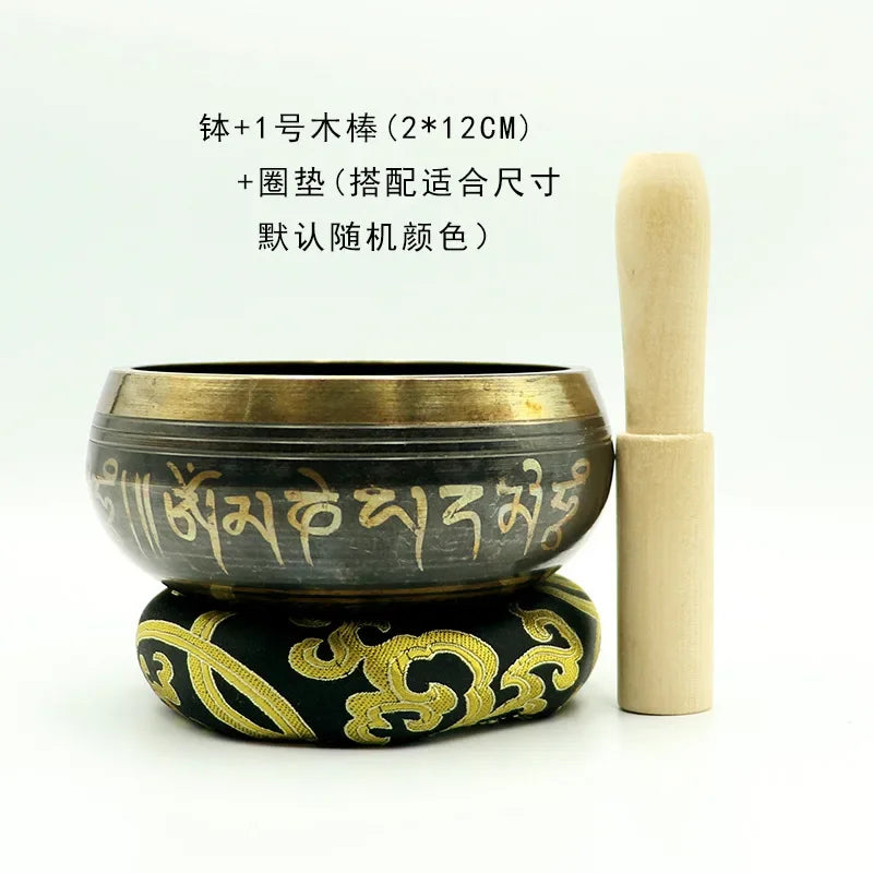 Nepal Singing Bowl Healing Yoga Meditation Portbale Tibetan Singing Bowls Sound Therapy Musical Percussion Instruments - AMULET RING STORE