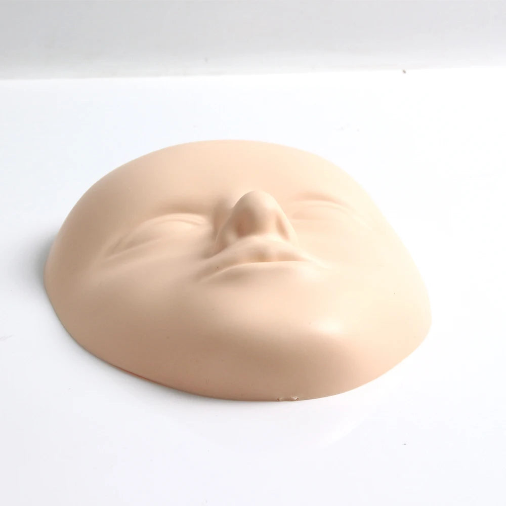 2pcs/Set 5D Facial Tattoo Training Head Silicone Practice Permanent Makeup Lip Eyebrow Tattoo Skin Mannequin Doll Face Head