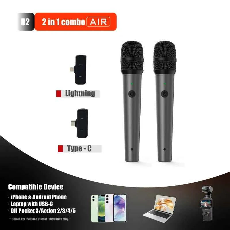 NUNAVO wireless microphone Interview professional microfeono Mic Handle broadcast microphone handheld for iphone smart phone