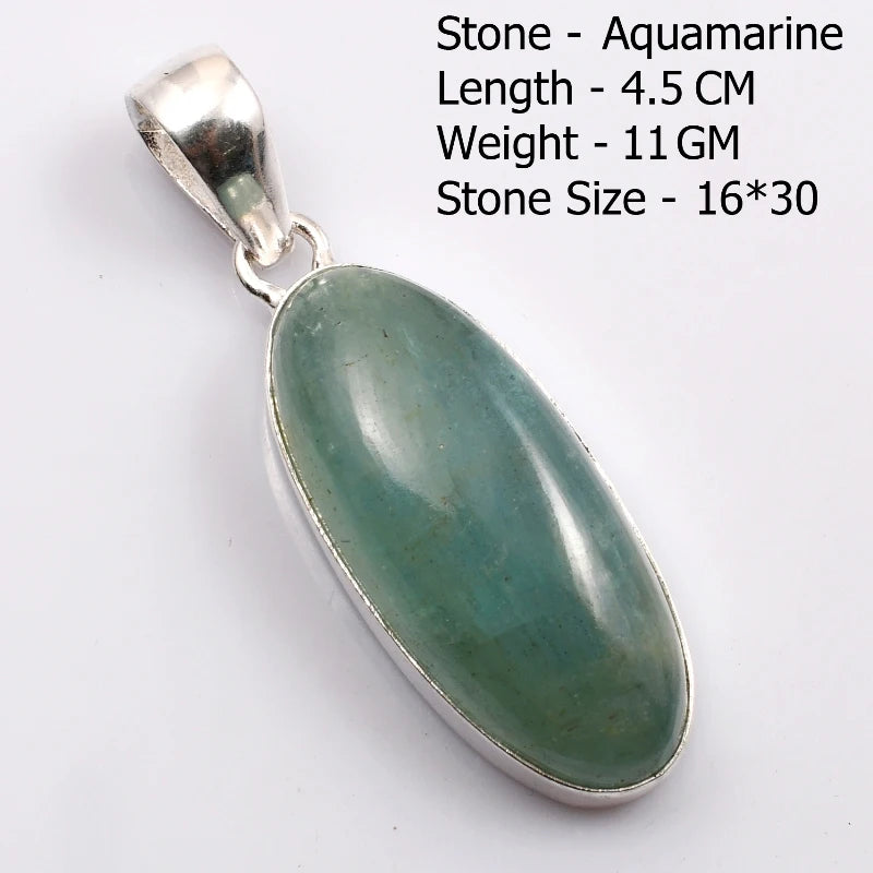 Genuine Amaquarine Pendant Hand Made Women Jewelry gift